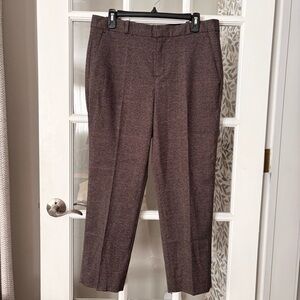 BANANA REPUBLIC AVERY Brown Houndstooth Plaid Ankle Pants Sz 10 NWT
